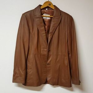 Pamela McCoy brown leather jacket